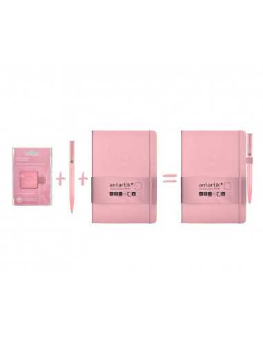 Portaboligrafo autoadhesivo antartik para cuaderno note con elastico hasta 15 mm grosor 80 mm rosa 40x40 mm