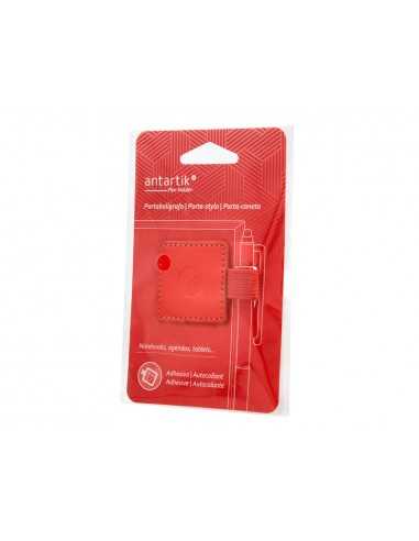 Portaboligrafo autoadhesivo antartik para cuaderno note con elastico hasta 15 mm grosor 80 mm rojo 40x40 mm