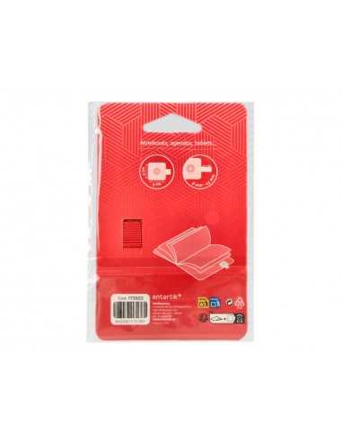 Portaboligrafo autoadhesivo antartik para cuaderno note con elastico hasta 15 mm grosor 80 mm rojo 40x40 mm