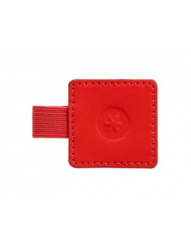 Portaboligrafo autoadhesivo antartik para cuaderno note con elastico hasta 15 mm grosor 80 mm rojo 40x40 mm