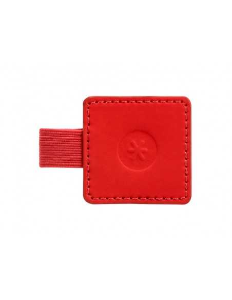 Portaboligrafo autoadhesivo antartik para cuaderno note con elastico hasta 15 mm grosor 80 mm rojo 40x40 mm