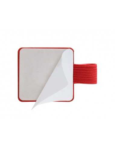 Portaboligrafo autoadhesivo antartik para cuaderno note con elastico hasta 15 mm grosor 80 mm rojo 40x40 mm
