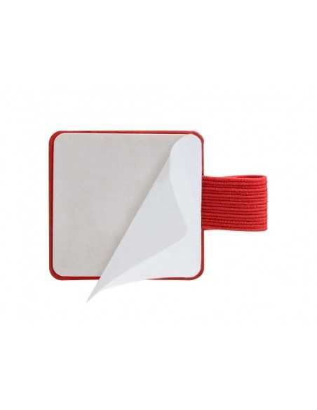 Portaboligrafo autoadhesivo antartik para cuaderno note con elastico hasta 15 mm grosor 80 mm rojo 40x40 mm
