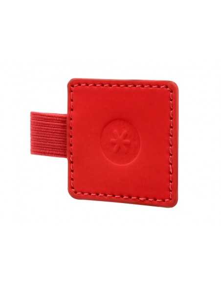 Portaboligrafo autoadhesivo antartik para cuaderno note con elastico hasta 15 mm grosor 80 mm rojo 40x40 mm