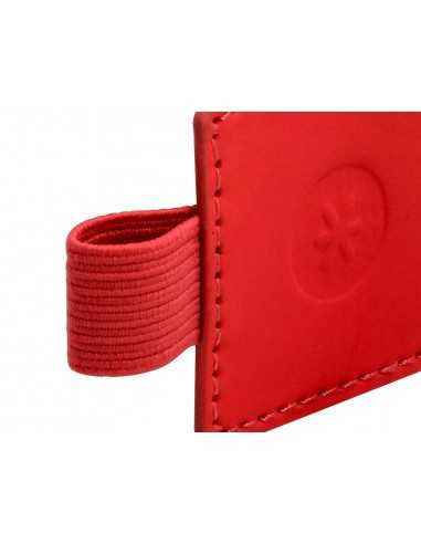 Portaboligrafo autoadhesivo antartik para cuaderno note con elastico hasta 15 mm grosor 80 mm rojo 40x40 mm