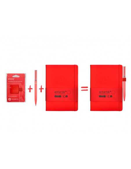 Portaboligrafo autoadhesivo antartik para cuaderno note con elastico hasta 15 mm grosor 80 mm rojo 40x40 mm