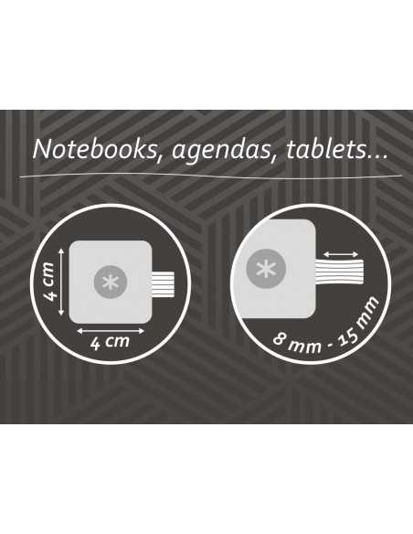 Portaboligrafo autoadhesivo antartik para cuaderno note con elastico hasta 15 mm grosor 80 mm negro y rojo Portaboligrafo autoadhesivo antartik para cuaderno note con elastico hasta 15 mm grosor 80 mm negro y rojo