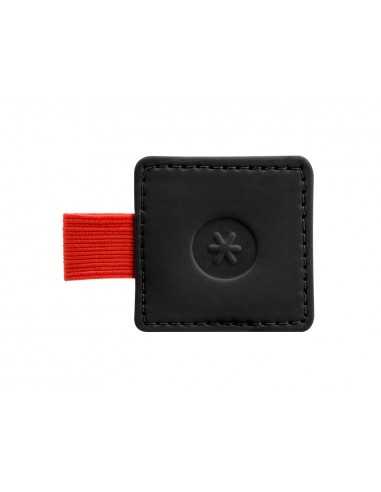 Portaboligrafo autoadhesivo antartik para cuaderno note con elastico hasta 15 mm grosor 80 mm negro y rojo