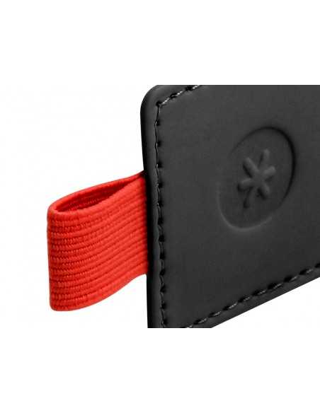 Portaboligrafo autoadhesivo antartik para cuaderno note con elastico hasta 15 mm grosor 80 mm negro y rojo Portaboligrafo autoadhesivo antartik para cuaderno note con elastico hasta 15 mm grosor 80 mm negro y rojo