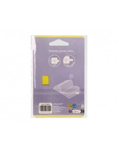 Portaboligrafo autoadhesivo antartik para cuaderno note con elastico hasta 15 mm grosor 80 mm morado y amarillo