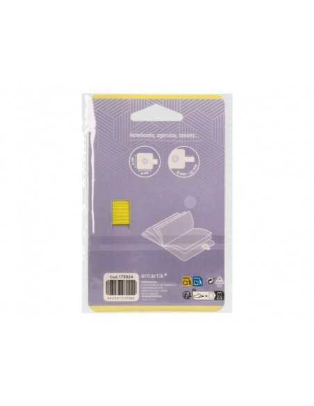 Portaboligrafo autoadhesivo antartik para cuaderno note con elastico hasta 15 mm grosor 80 mm morado y amarillo Portaboligrafo autoadhesivo antartik para cuaderno note con elastico hasta 15 mm grosor 80 mm morado y amarillo