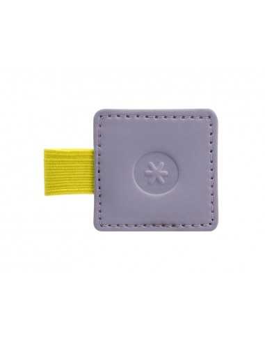 Portaboligrafo autoadhesivo antartik para cuaderno note con elastico hasta 15 mm grosor 80 mm morado y amarillo