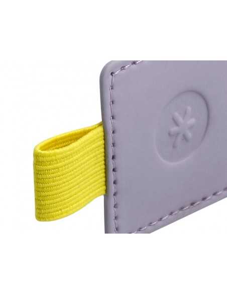 Portaboligrafo autoadhesivo antartik para cuaderno note con elastico hasta 15 mm grosor 80 mm morado y amarillo Portaboligrafo autoadhesivo antartik para cuaderno note con elastico hasta 15 mm grosor 80 mm morado y amarillo