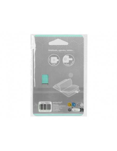 Portaboligrafo autoadhesivo antartik para cuaderno note con elastico hasta 15 mm grosor 80 mm gris y turquesa Portaboligrafo autoadhesivo antartik para cuaderno note con elastico hasta 15 mm grosor 80 mm gris y turquesa