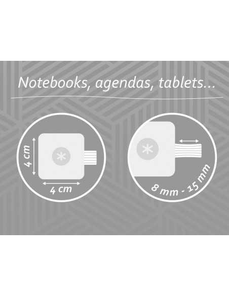 Portaboligrafo autoadhesivo antartik para cuaderno note con elastico hasta 15 mm grosor 80 mm gris y turquesa Portaboligrafo autoadhesivo antartik para cuaderno note con elastico hasta 15 mm grosor 80 mm gris y turquesa