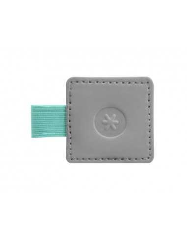 Portaboligrafo autoadhesivo antartik para cuaderno note con elastico hasta 15 mm grosor 80 mm gris y turquesa