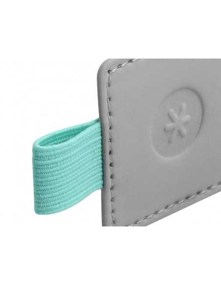 Portaboligrafo autoadhesivo antartik para cuaderno note con elastico hasta 15 mm grosor 80 mm gris y turquesa Portaboligrafo autoadhesivo antartik para cuaderno note con elastico hasta 15 mm grosor 80 mm gris y turquesa