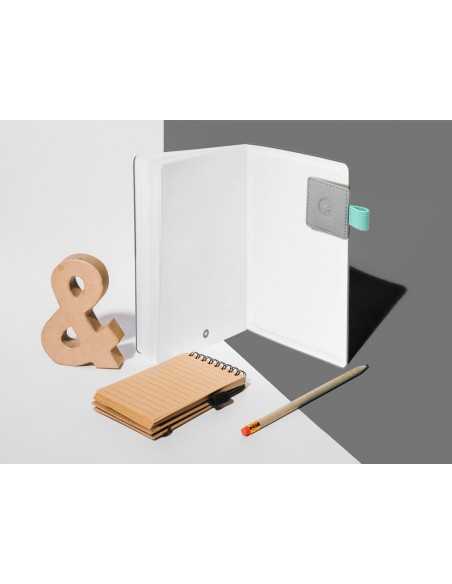 Portaboligrafo autoadhesivo antartik para cuaderno note con elastico hasta 15 mm grosor 80 mm gris y turquesa Portaboligrafo autoadhesivo antartik para cuaderno note con elastico hasta 15 mm grosor 80 mm gris y turquesa
