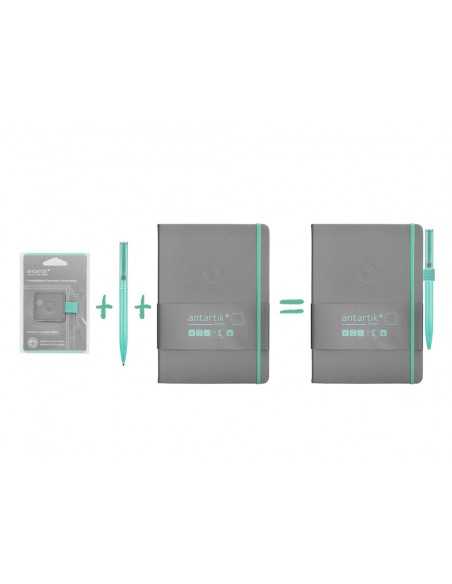 Portaboligrafo autoadhesivo antartik para cuaderno note con elastico hasta 15 mm grosor 80 mm gris y turquesa Portaboligrafo autoadhesivo antartik para cuaderno note con elastico hasta 15 mm grosor 80 mm gris y turquesa