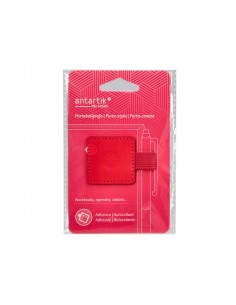 Portaboligrafo autoadhesivo antartik para cuaderno note con elastico hasta 15 mm grosor 80 mm fucsia 40x40 mm