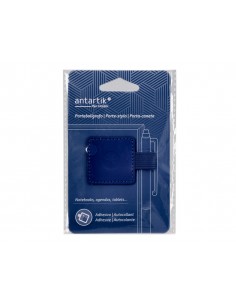 Portaboligrafo autoadhesivo antartik para cuaderno note con elastico hasta 15 mm grosor 80 mm azul marino