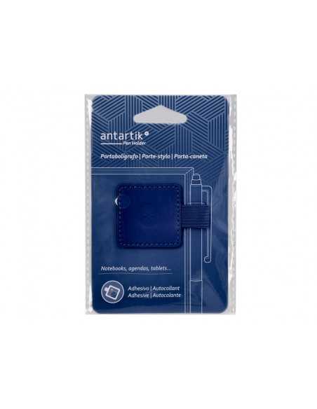 Portaboligrafo autoadhesivo antartik para cuaderno note con elastico hasta 15 mm grosor 80 mm azul marino