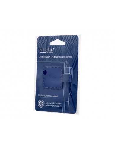 Portaboligrafo autoadhesivo antartik para cuaderno note con elastico hasta 15 mm grosor 80 mm azul marino