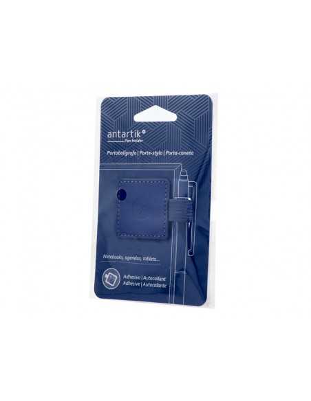 Portaboligrafo autoadhesivo antartik para cuaderno note con elastico hasta 15 mm grosor 80 mm azul marino