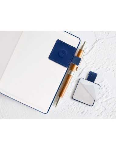 Portaboligrafo autoadhesivo antartik para cuaderno note con elastico hasta 15 mm grosor 80 mm azul marino