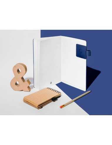 Portaboligrafo autoadhesivo antartik para cuaderno note con elastico hasta 15 mm grosor 80 mm azul marino