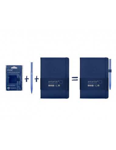 Portaboligrafo autoadhesivo antartik para cuaderno note con elastico hasta 15 mm grosor 80 mm azul marino
