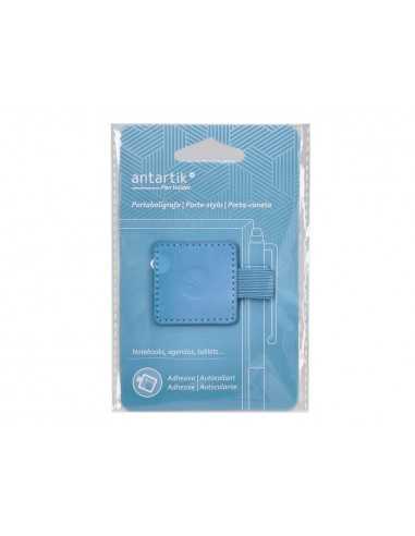 Portaboligrafo autoadhesivo antartik para cuaderno note con elastico hasta 15 mm grosor 80 mm azul claro 40x40
