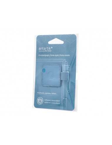 Portaboligrafo autoadhesivo antartik para cuaderno note con elastico hasta 15 mm grosor 80 mm azul claro 40x40