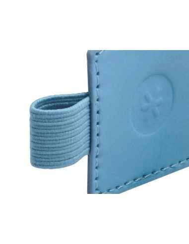 Portaboligrafo autoadhesivo antartik para cuaderno note con elastico hasta 15 mm grosor 80 mm azul claro 40x40