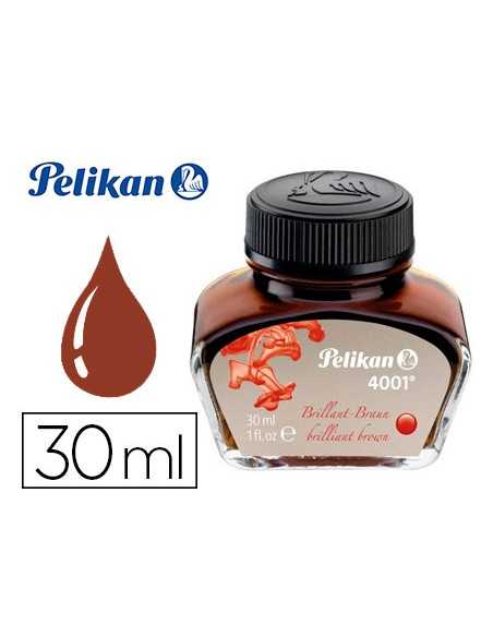 Tinta estilografica pelikan 4001 marron brillante bote 30 ml