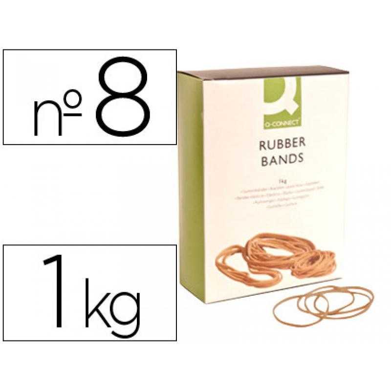 Gomillas elasticas q-connect 1000 gr numero 8 80 x 2 mm