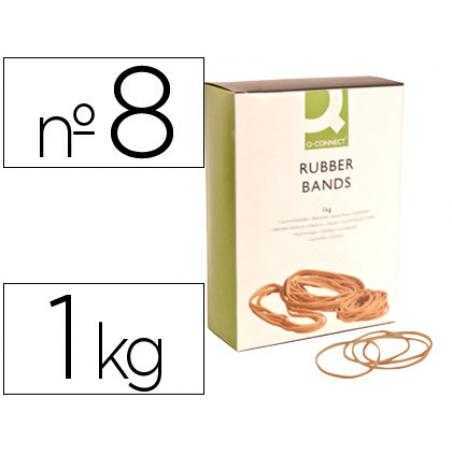 Gomillas elasticas q-connect 1000 gr numero 8 80 x 2 mm