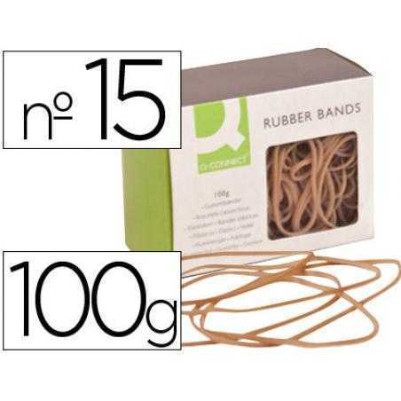 Gomillas elasticas q-connect 100 gr numero 15 150 x 2 mm