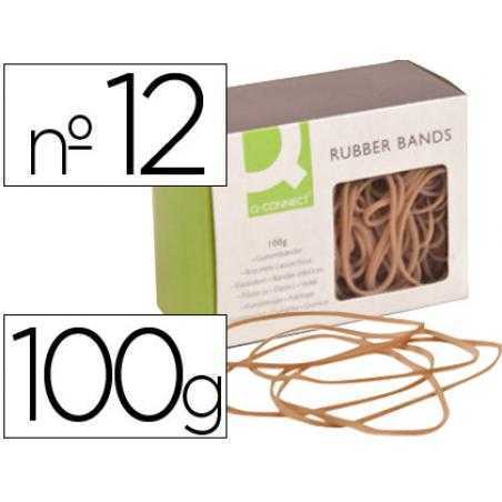 Gomillas elasticas q-connect 100 gr numero 12 120 x 2 mm