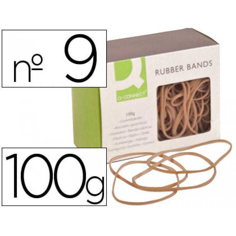Gomillas elasticas q-connect 100 gr numero 9 90 x 2 mm