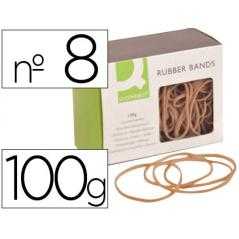 Gomillas elasticas q-connect 100 gr numero 8 80 x 2 mm