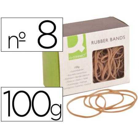 Gomillas elasticas q-connect 100 gr numero 8 80 x 2 mm