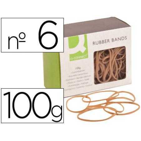 Gomillas elasticas q-connect 100 gr numero 6 60 x 2 mm