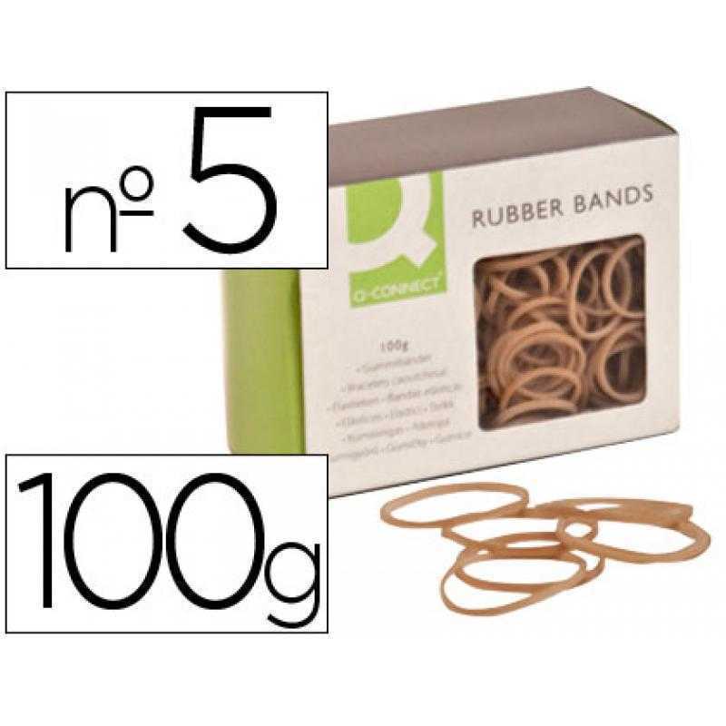 Gomillas elasticas q-connect 100 gr numero 5 50 x 2 mm