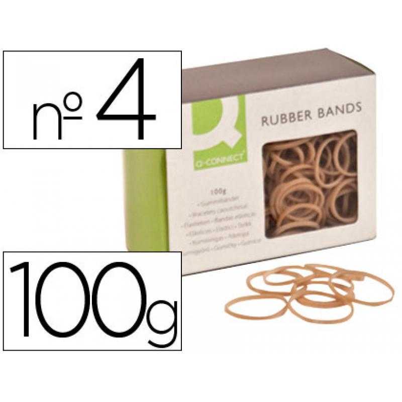 Gomillas elasticas q-connect 100 gr numero 4 40 x 2 mm