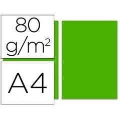Papel color liderpapel a4 80g/m2 verde intenso paquete de 100