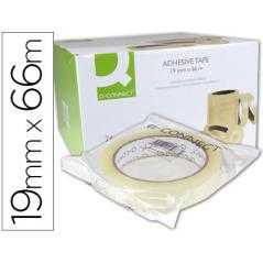 Cinta adhesiva q-connect transparente 66 mt x 19 mm encelofanada
