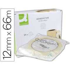 Cinta adhesiva q-connect transparente 66 mt x 12 mm encelofanada