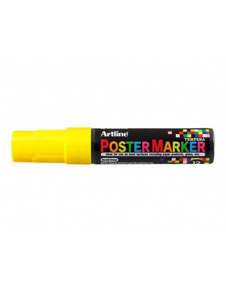 Rotulador artline poster marker epp-12 punta rectangular 12 mm color amarillo fluor