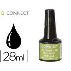 Tinta tampon q-connect negro bote 28 ml